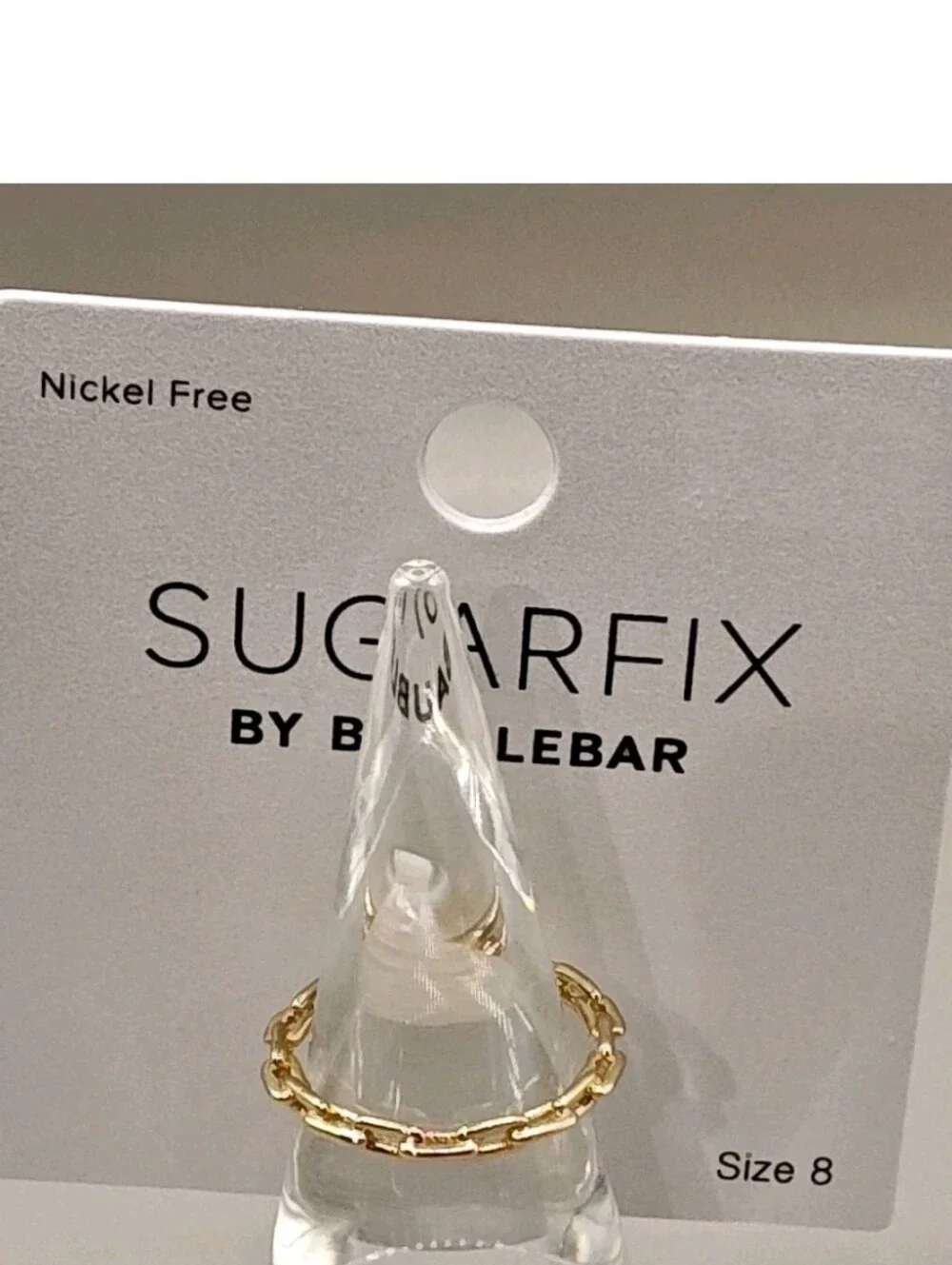 Sugarfix Baublebar Lot of 2 Gold Rings Rope Open Link Rhinestones Gold Tone
